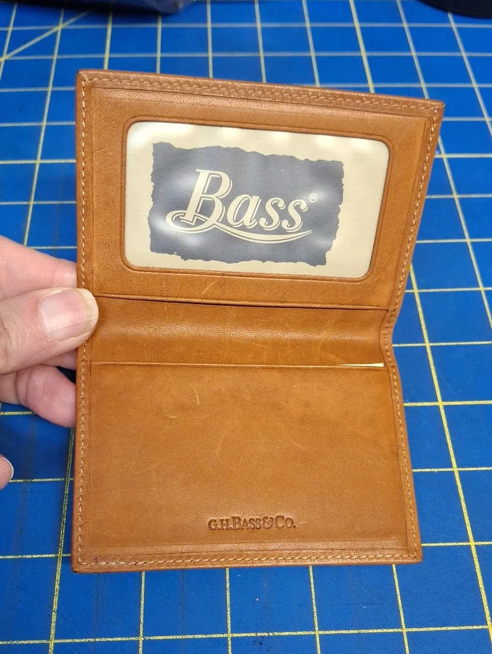G.H.Bass & Co Tan Leather Card Wallet 4x3 New